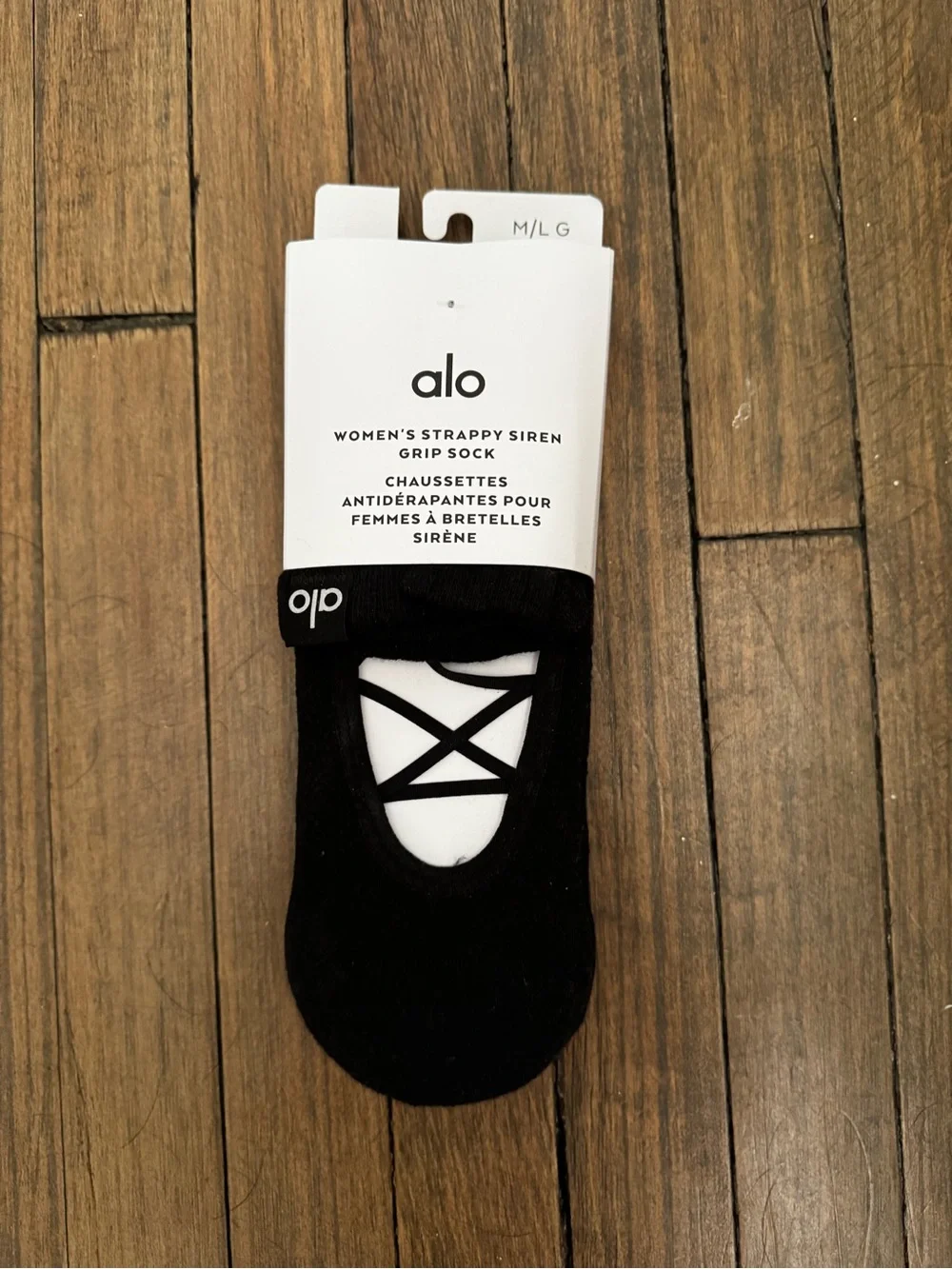 ALO Yoga Black Women's Strappy Siren Grip Socks